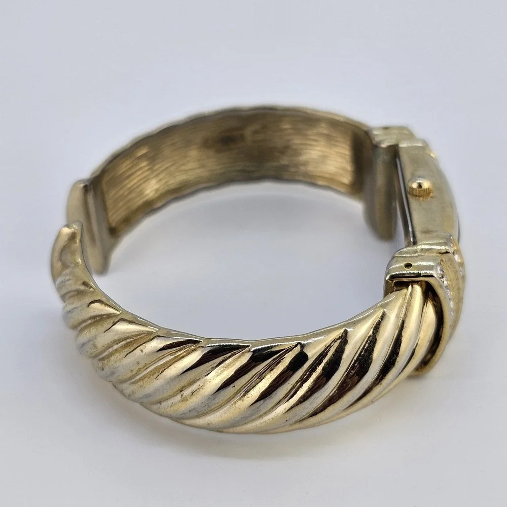 Studio Cuff‎ Watch Women 19MM White Dial Gold Bracelet Bands 5.5